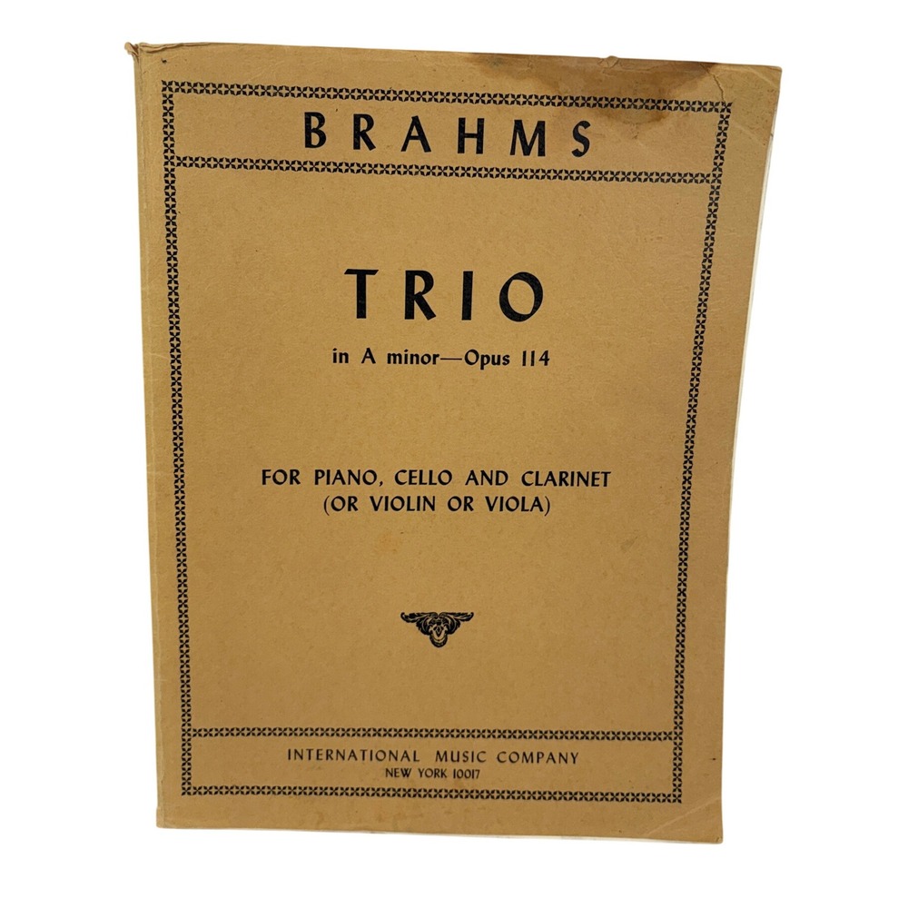 Brahms‎ Trio in A minor Opus 114 Sheet Music Piano Cello Clarinet Violin Viola